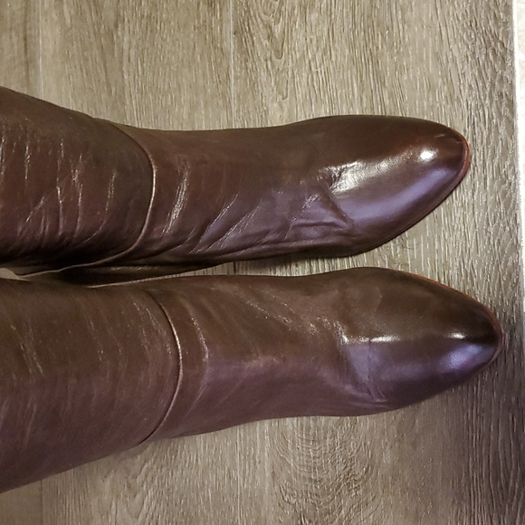 Brown leather stacked heel boots size7.5 - Picture 5 of 6